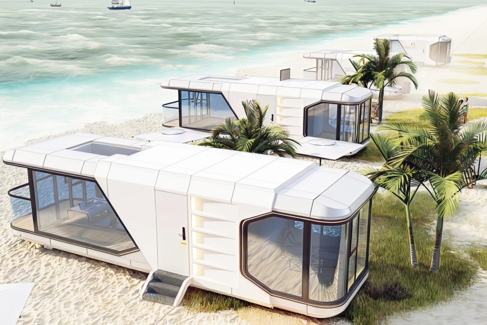 nad morzem domki kapsułowe kosmiczne